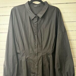 Black Tailored Button Up